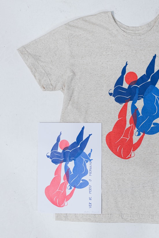 Kit Camiseta de Linho + Poster Ver de Perto o Mergulho