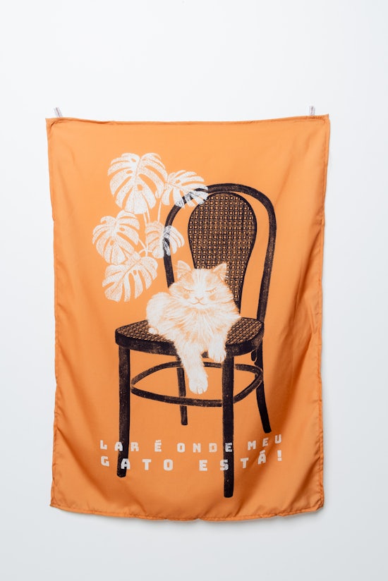 Bandeira Decorativa Lar é Onde Meu Gato Está