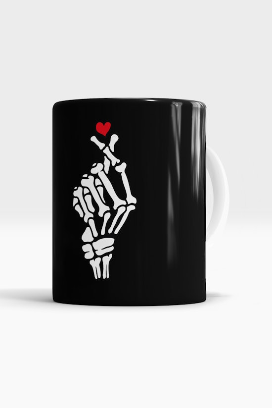 Caneca Skeleton Heart Hand