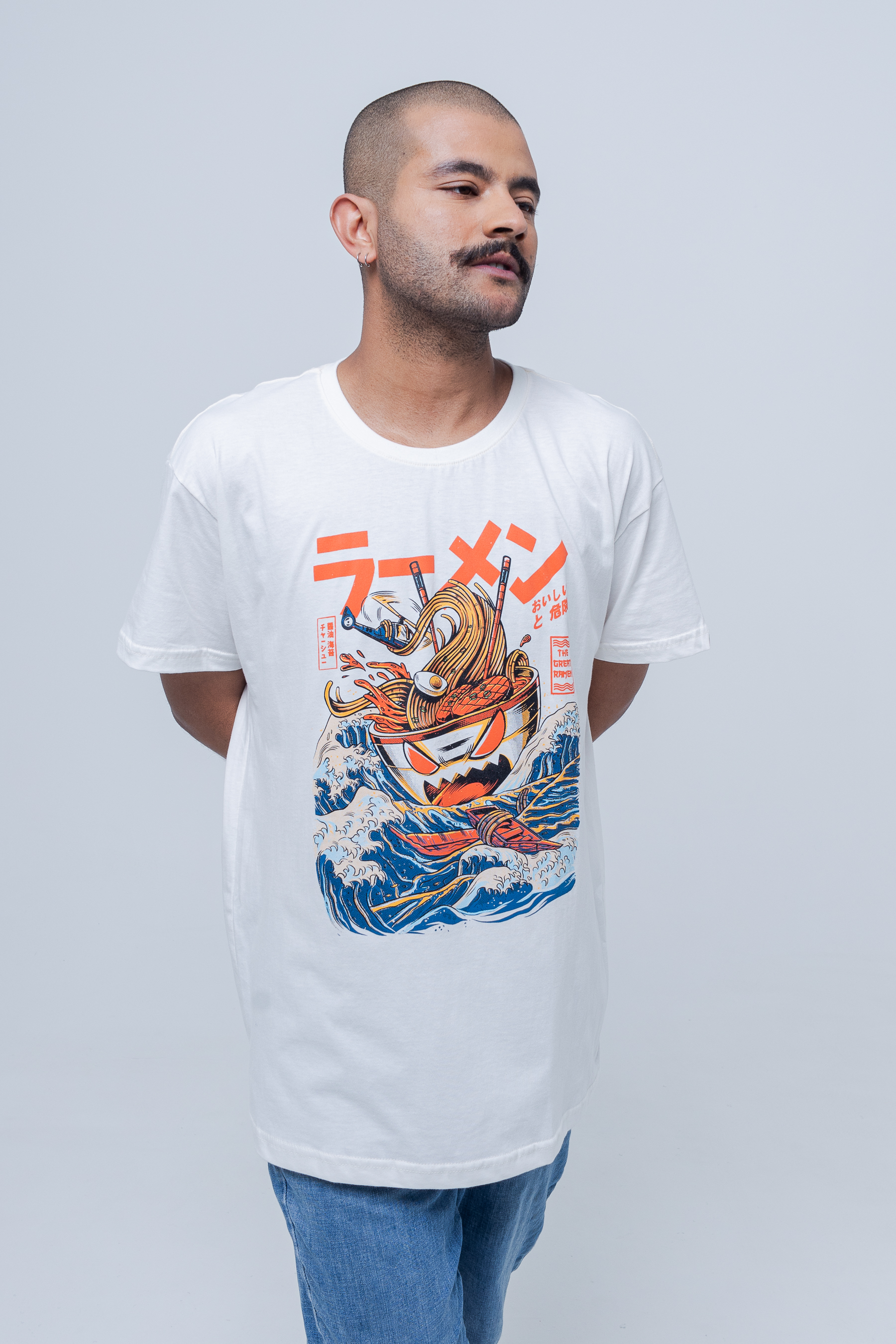 Camiseta Great Ramen of Kanagawa - Roupa de Anime - Chico Rei