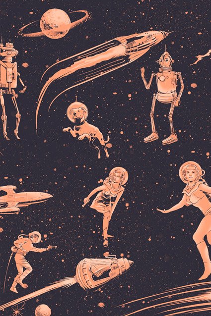 Estampa Camiseta Retrofuturism