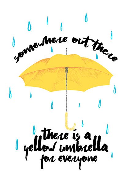 Estampa Sketchbook Yellow Umbrella